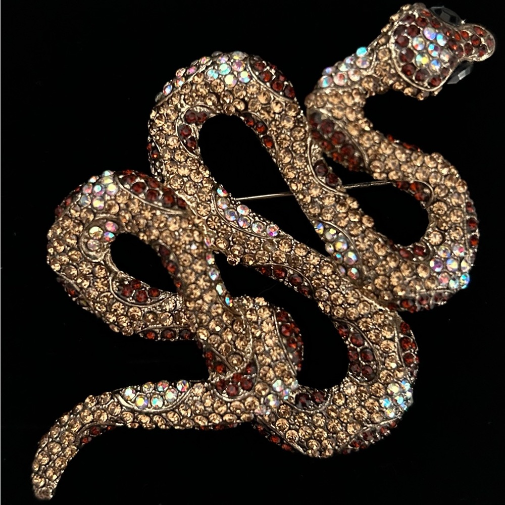 Crystal Snake Brooch